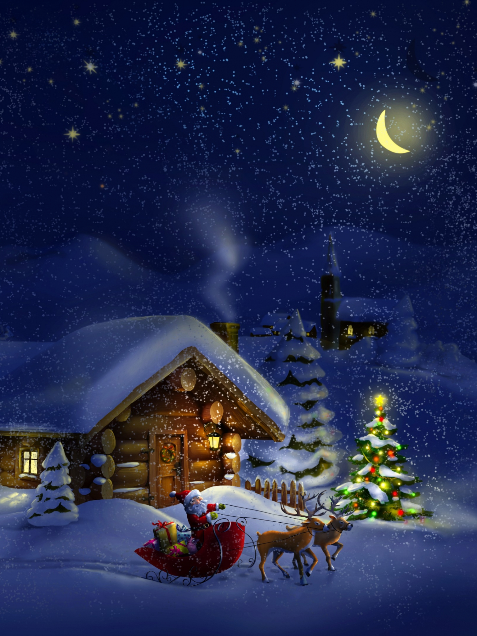 A Dreamy Christmas Night Wallpapers