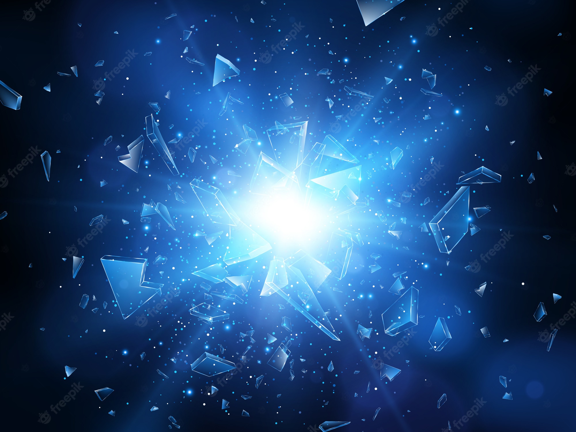 Blue Fragment Shards Abstraction Wallpapers