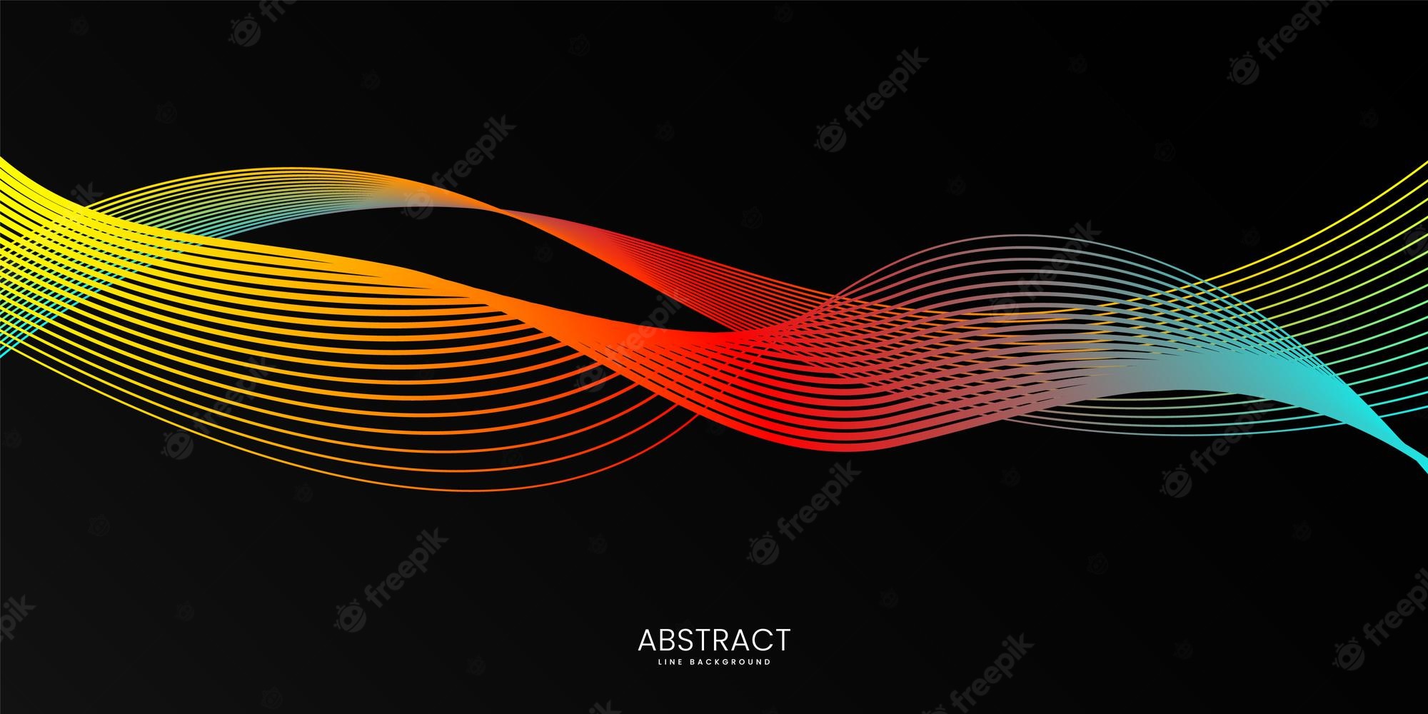 Waves Of Color On A Black Background